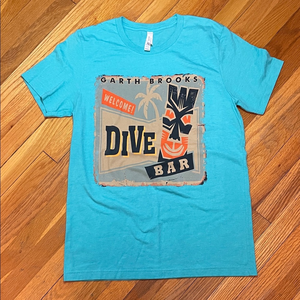 GARTH BROOKS DIVE BAR Fun Vibrant Teal Graphic Party Music Unisex T-Shirt